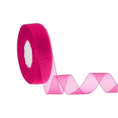 Sheer Organza Ribbon 1 Inch 50 Yards Chiffon Sheer 1Inch x 50Yards Rose Red