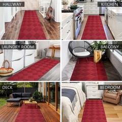 Runner Rugs 2FTx6FT Indoor Outdoor Hallway Runner Rubber Backing Non-Slip Car…