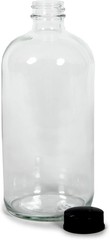 Vivaplex, 12, Clear, 16 oz Glass Bottles, with 12 Count (Pack of 1), White