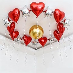Heart Shaped Foil Balloons – 15 Pack 18 Inch for Valentine’s Day, Birthday, Red