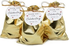Pack of 100 5″X 7″ Heavy Duty Gold Drawstring Organza Jewelry Pouches Wedding Pa