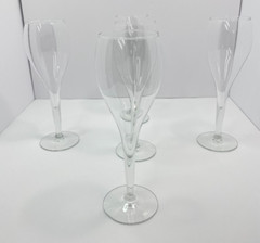 1970’s Champagne Stem Flute Toasting Glasses Vintage Set of 5 light in weight