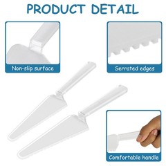 50 Pieces Disposable Cake Cutter Pie Server, 9 Inch Plastic Cake Spatula Serr…