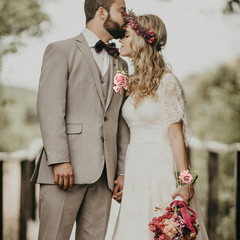 2 Pcs Pink Rose Corsage and Boutonniere Set for Wedding, Artificial Flower Prom