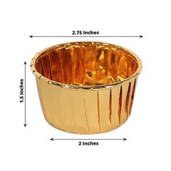 48 Metallic Gold Foil Cupcake Liners Wedding Party Events Decorations Supplies