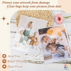 Mat Board Center 8×8 Inches Crystal Clear Sleeves Storage Bags, 100 Pack Self…