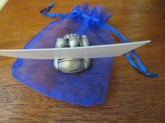 Bridal Table Bride/Groom Pewter Car Place Card Holder Just Married License Plate