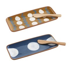 Mud Pie Blue Everything Plate Set Plate 4 X 9 5 1/2 42200102B