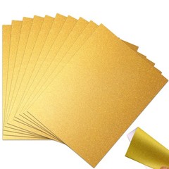 BVMGTT 10 Sheets Gold Glitter Cardstock 250GSM/92lb No 8.5 X 11 Inches,