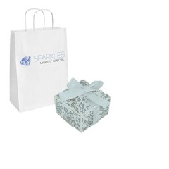 10 White Small Ribbon Wedding Favor Gift Boxes Party Event Candy Box Free Ship