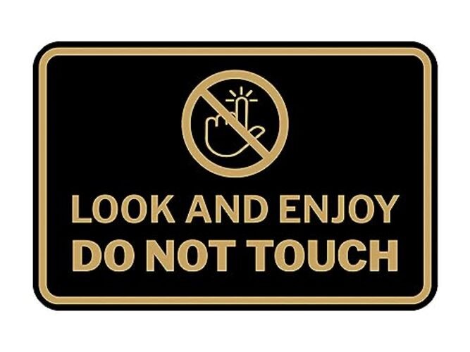 Classic Framed Look and Enjoy Do Not Touch Sign (Black/Gold) – Small Black Gold