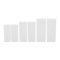 Display Pedestal Stands Set of 6 Freestanding Cuboid Display Plinths, 3 Sizes US