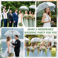 60pcs Auto Open Clear Dome Umbrella 8 Ribs Auto Open Stick Umbrella for Wedding