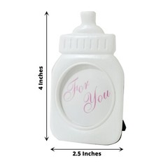 4 White Pink 4″ Mini Feeding Bottle PICTURE FRAMES Baby Shower Favors Party Home