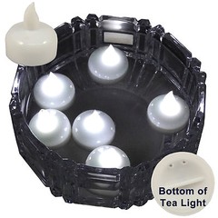 NEW 6 White Led Floating Floral Tea Light Candle for Wedding Centerpiece Decor