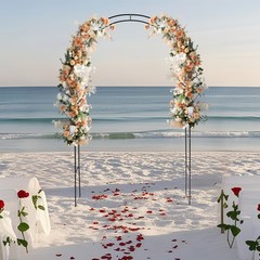 Black Iron Wedding Garden Arch Floor Mount 4-Piece 140 × 38 × 240cm