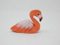 Flamingo Cake Top Bride Groom Love Bird Wedding Engagement Carved Wood Statue