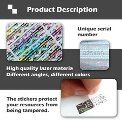 1200pcs Tamper Proof Hologram Stickers Original Security Labels Genuine Warra…