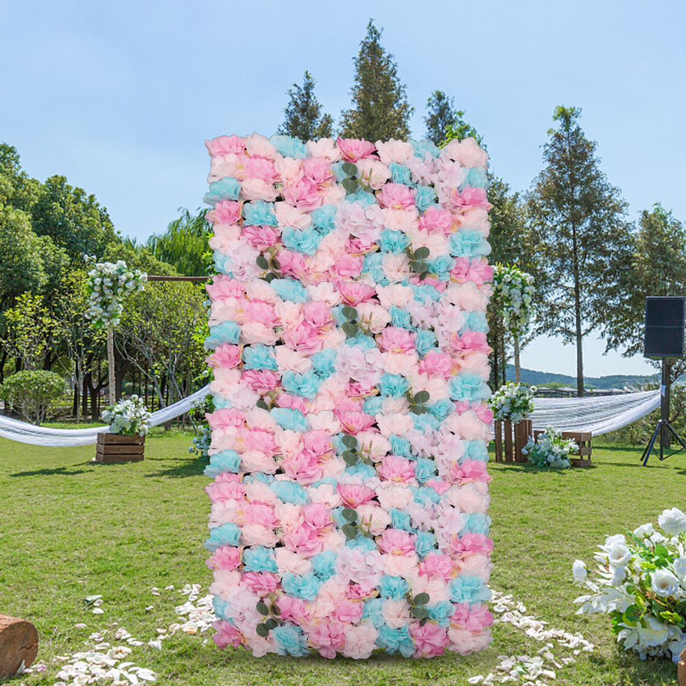 12PC 60x40cm Flower Wall Panel Artificial Flower Wall Backdrop Wedding Celebraty