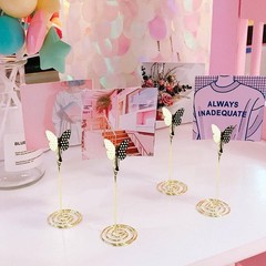 10PCS Table Number Holder Name Place Card Holder with Butterfly Menu Memo Cli…