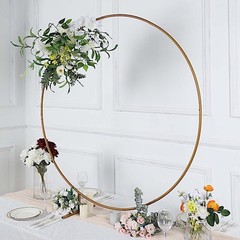 4 ft Gold Balloon Circle Metal Frame Wedding Arch Backdrop Stand Party