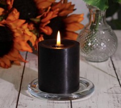 Richland Black Pillar Candles 3×3 Set of 12 Unscented Smokeless Cotton Wick