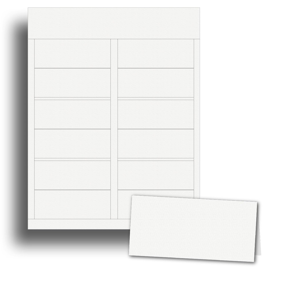 150 PCS White Linen Printable Place Cards 17/16×33/4 In For Inkjet Laser Set