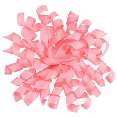 6 Pcs 4 Inch Grosgrain Curly Bows for Gift Wrapping Self-Adhesive Light Pink