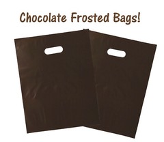 12×15″ 2.5 Mil, 4 Colors Frosted Plastic Merchandise Gift Bags Handles Combo!
