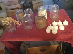 Assorted Decorated Jar w/8 Battery Operated Candle Lights
