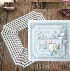 8Pcs/Lot Irregular Frame Metal Die Cuts,Flower Frame Square Wedding Card Cutting