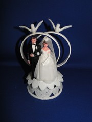 New Vintage Wilton Petite Double Rings Couple Wedding CakeTop, doves, 104-42413