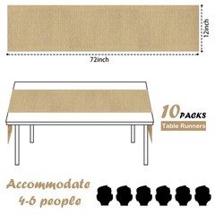 12 x 72 Inch Jute Table Runner 10PCS Burlap Wedding Table Runners Jute Countr…