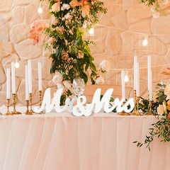 Adeeing Mr & Mrs Signs Wedding Pros Sweetheart Wooden Freestanding Letters Decor