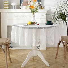 Round Lace Tablecloth with Elegant Scalloped Bottom for Any Special Event