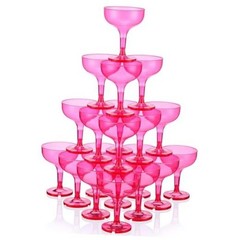 Pcs Champagne Glasses 5 oz Disposable Plastic Martini Glasses 50 Hot Pink