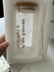 Mother Of The Groom Glass Cups With Lids Straws For Wedding Engagement shower