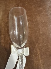 Wilton Toasting Glasses Silver Tone Hearts Flute Style 6 Ounces Set Of 2