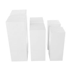 Display Pedestal Stands Set of 6 Freestanding Cuboid Display Plinths, 3 Sizes US