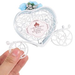 6Pcs Multi Color Iron Candy Boxes Wedding Favor Carriage Tabletop Centerpiece