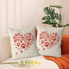 Valentines Day Pillow Covers 18×18 Inch Love Hearts Paws Farmhouse Sofa Throw