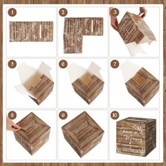Pajean 50 Pcs Share a 10 x 15 cm (cards), 19 x 19 x 19 (box), Wood Color