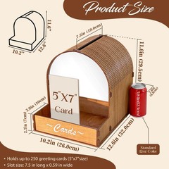 Wooden Wedding Card Box With Mirror Acrylic Gift Money Box Rustic Decor