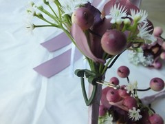 Wedding Bouquets 4pc package Bridal Bouquet SILK flowers Purple Orchid Hand Made
