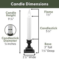 LED Battery Operated Window Candles with Timer, Bright Hot Antique Bronze