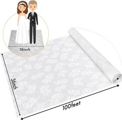 Aisle Runner for Wedding, Rose, 3×100 Feet, 50g | Thickened, White Walkway, I…