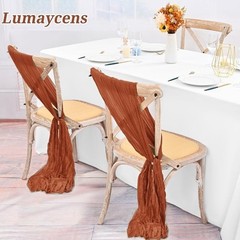 50 Pieces Cheesecloth Chair Sashes Wedding Party Decoration Durable Elegant New