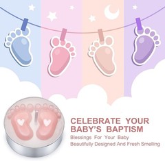 20 Sets Baby Shower Party Favors Pink Tea Lights Candles with Organza Bag