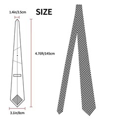 Siiuuol TiesFor Men,Classic Holiday One Size Checkerboard Black and White Plaid