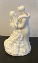 8-White Porcelain BRIDE AND GROOM First Dance Cake Topper or Table Setting
